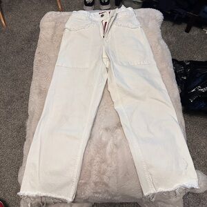 Elegant Cream Straight Leg Women's Jeans